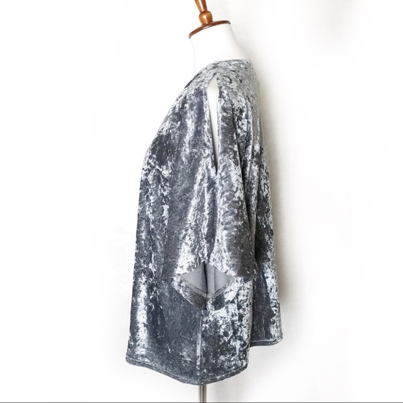 Steve Madden Open Cardigan Velvet Gray Dolman - Picture 3 of 7